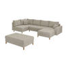 WOHNLANDSCHAFT inkl. Hocker Henrik Beige Boucle - Beige/Braun, Holz/Textil (310/81/161cm) - S-Style Möbel