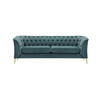 2,5-SITZER-SOFA Chesterfield Modern-Velluto 12 - Blau, Holz/Textil (209/74/80cm)