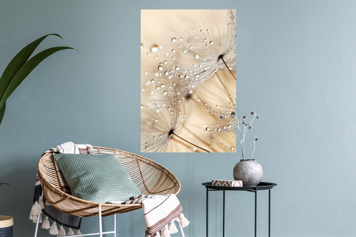 WANDTATTOO Löwenzahn - Abstrakt - Natur - Beige 40x60 cm - Braun, Kunststoff (40/60/0.1cm) - MuchoWow