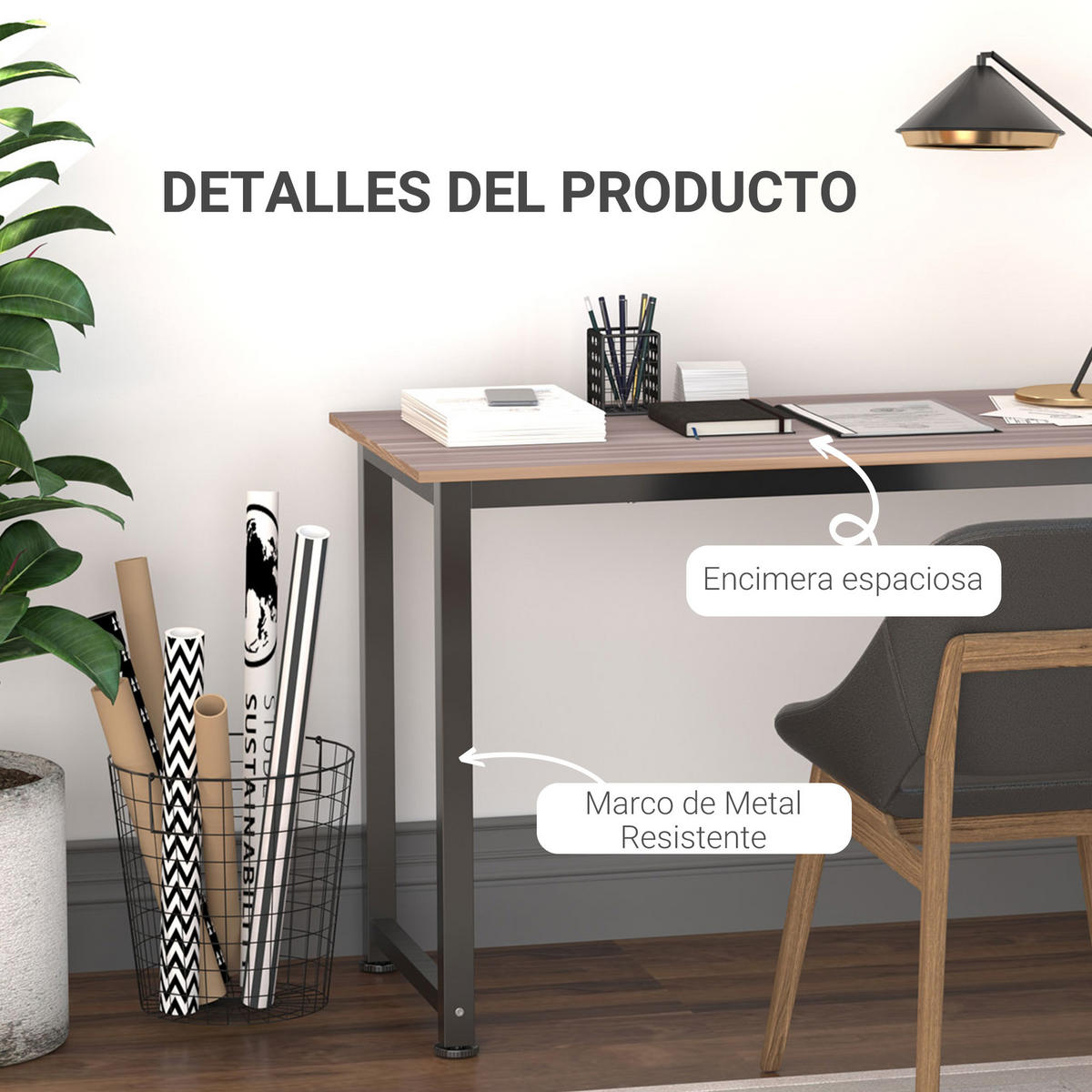 BÜROTISCH Eiche 1 Stück - Eichefarben, Holzwerkstoff (155.5/48/76cm) - GiPP