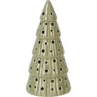 WEIHNACHTSBAUM Porzellan LED 14 cm - Grün, Keramik (7/14.5cm) - Home Styling Collection