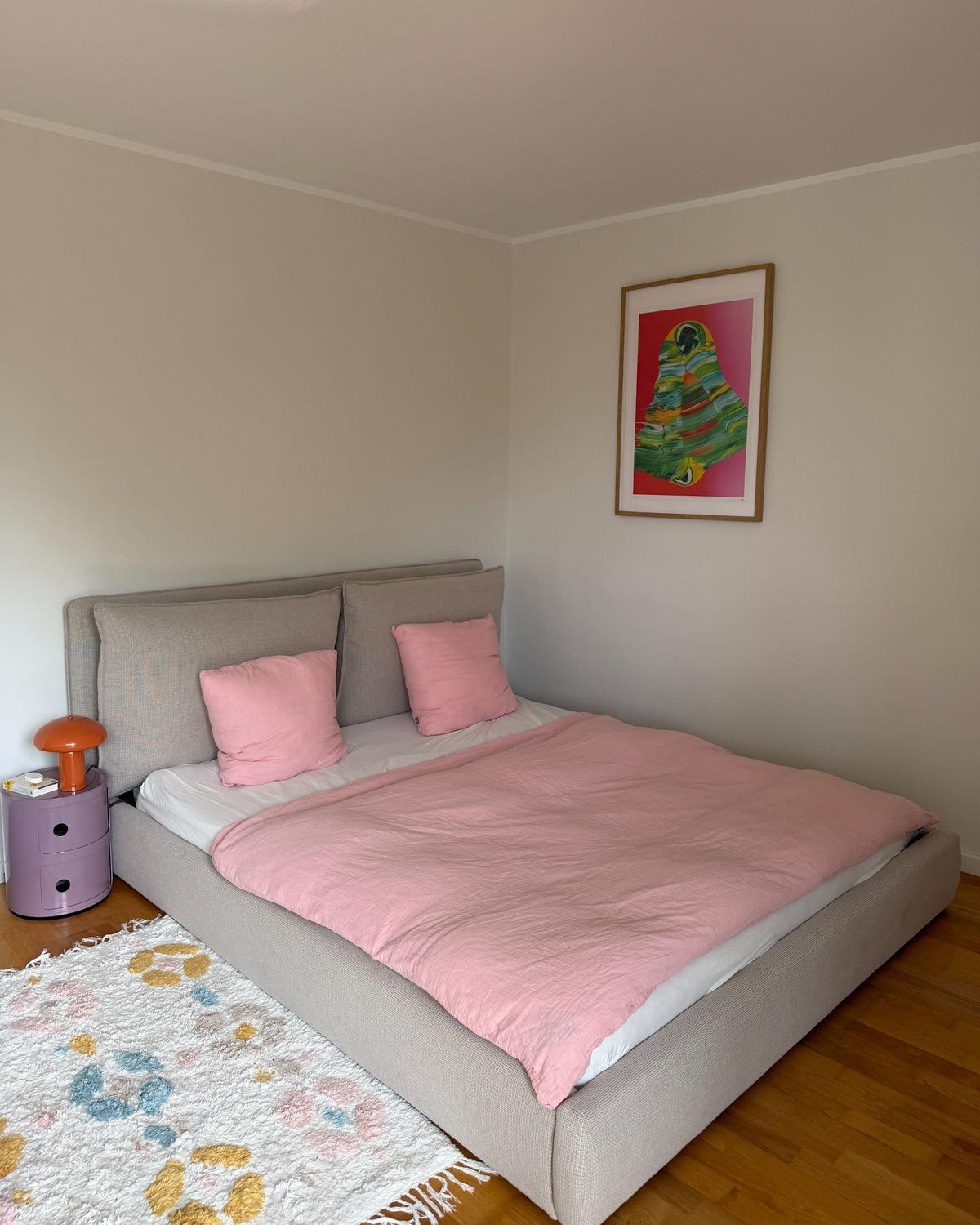 POSTEL s roštem 180/200 cm Látka Béžová Bajonna - béžová, textil (180/200cm) - Beliani