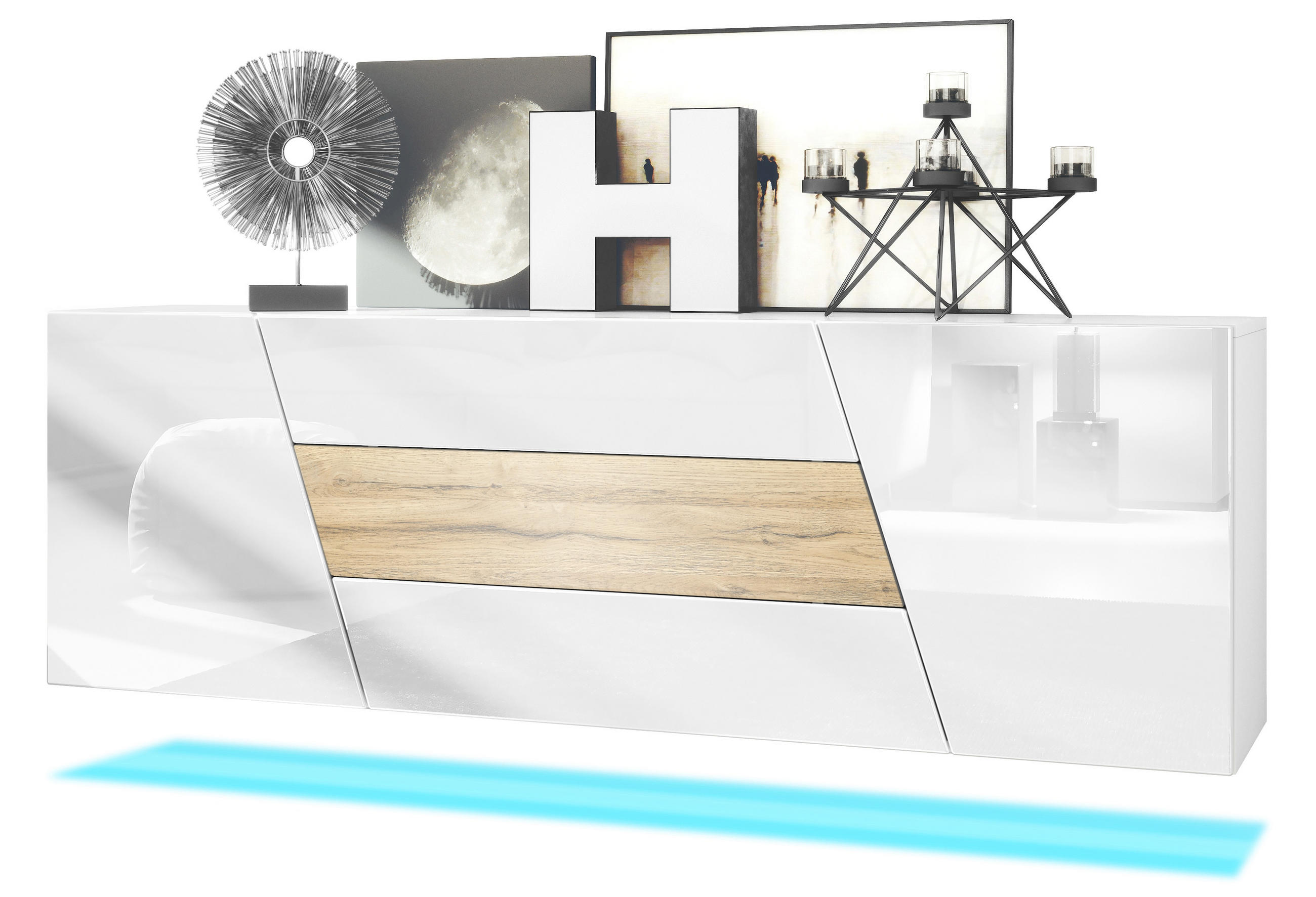 SIDEBOARD Houston Eiche Natur - Eichefarben, Holzwerkstoff (178/57.5/38.5cm) - Vladon