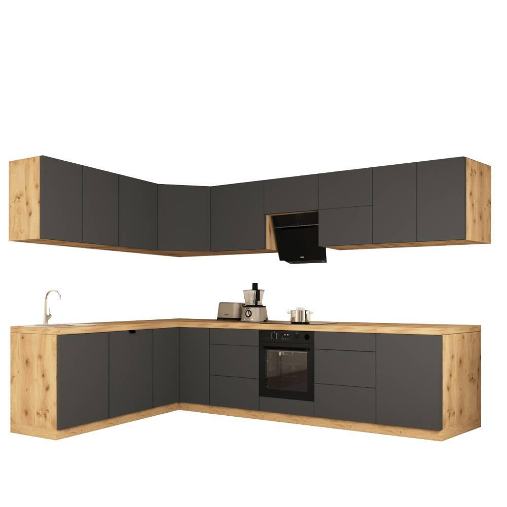 Milaros Markt Winkelküche Grau 520x212x52 cm