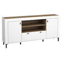 SIDEBOARD Mossa 2D1S MO07 - Schwarz/Weiß, Holzwerkstoff/Kunststoff (177/84/40cm) - MIRJAN24