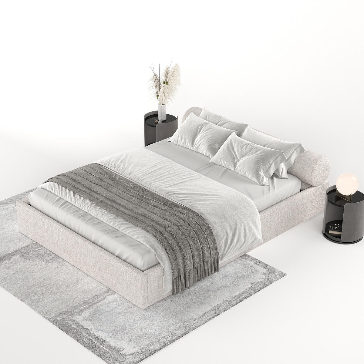 POLSTERBETT Solvo mit Stauraum 140/200 cm Hellbeige im Neve Stoff - Beige/Schwarz, Holz/Holzwerkstoff (140/200cm) - AltaBeds