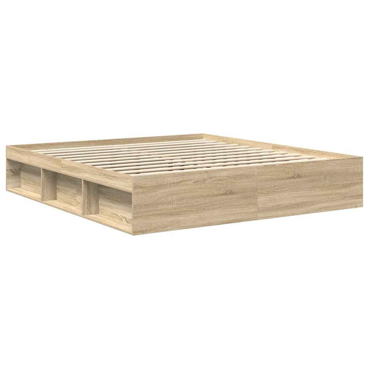 BETTGESTELL SONOMA-EICHE 200X200 CM - Sonoma Eiche, Holz - vidaXL