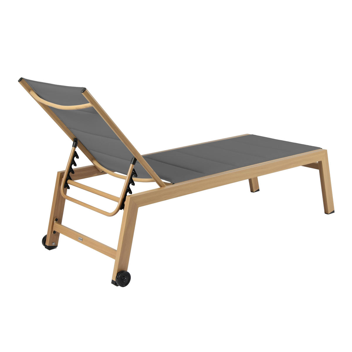 SONNENLIEGE 2-tlg., Grau - Grau, Textil (65/102/169cm) - Oviala