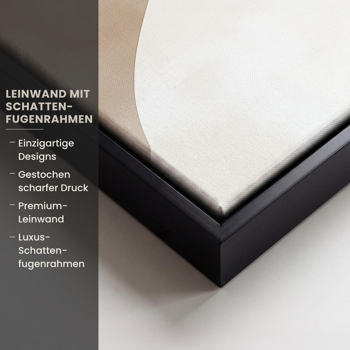 LEINWAND Bilder mit Rahmen - Braun - Japandi - Abstrakt - 30x20 - Sandfarben, Textil (30/20cm) - MuchoWow