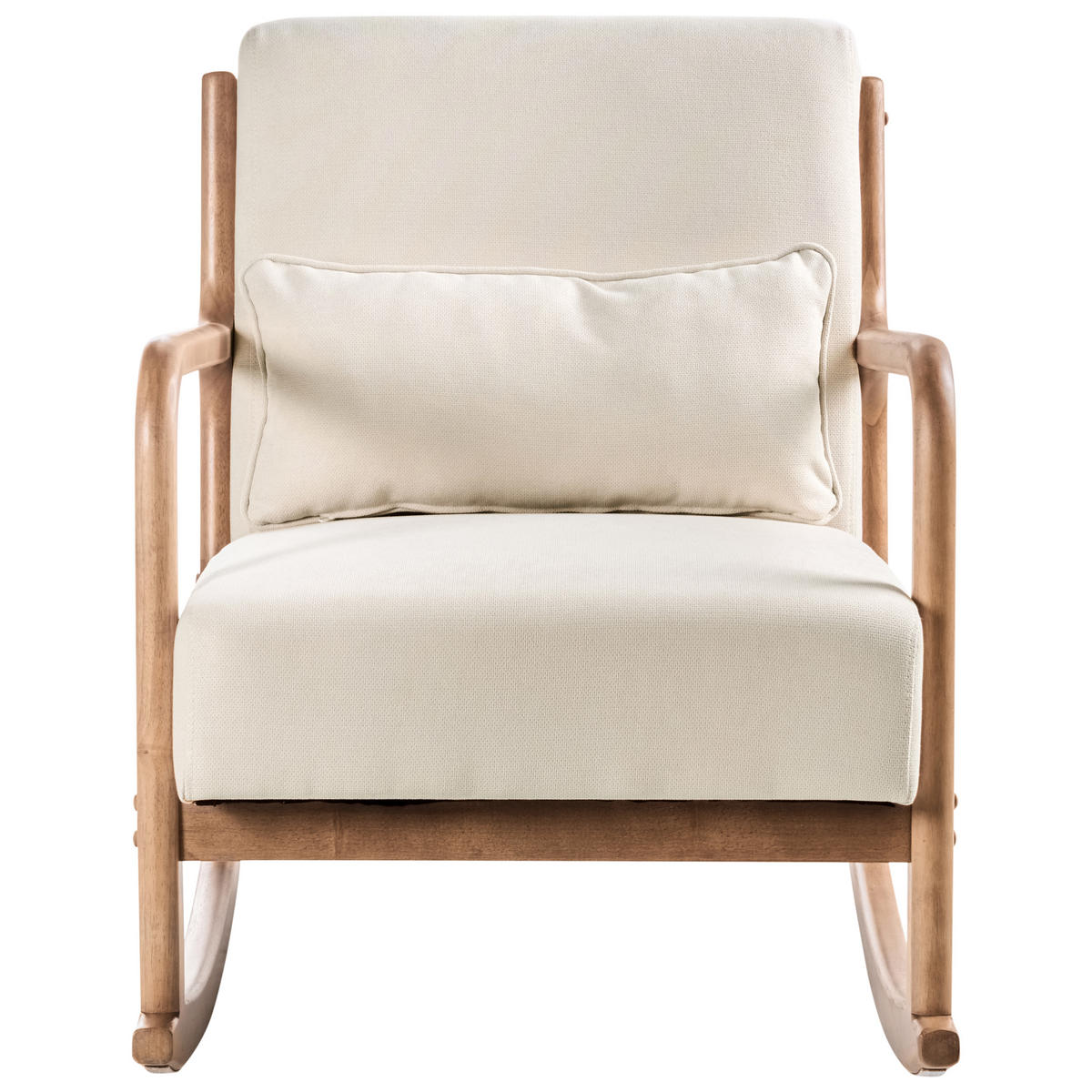 SCHAUKELSESSEL Stoff Hellbeige Skovde - Beige, Textil (66/82/79cm) - Beliani