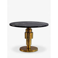 COUCHTISCH ESLA, Marmor, handgefertigt, Schwarz-Gold, Ø 60 x 39 cm - Goldfarben/Schwarz, Stein/Metall (60/60/39cm) - KADIMA DESIGN