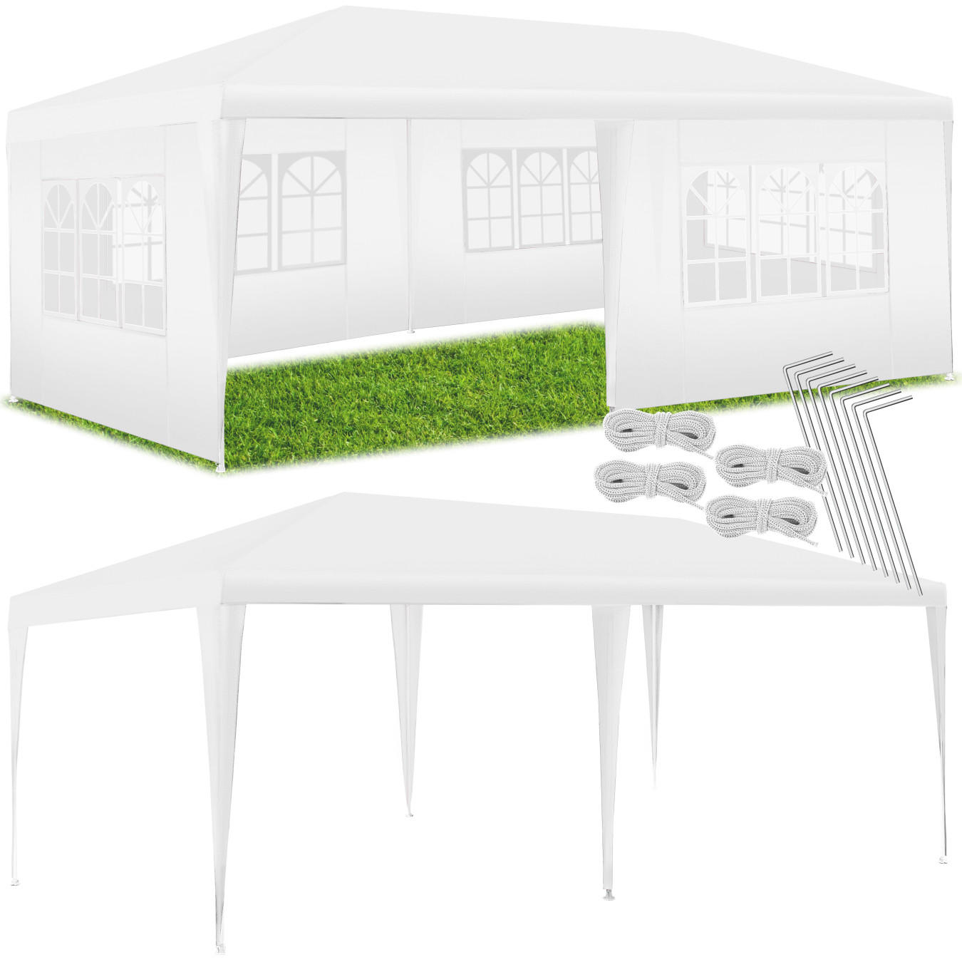 PAVILLON Vivara,inklusive Spannseile und Heringe,weiß - Weiß, Kunststoff (300/250/600cm) - tectake