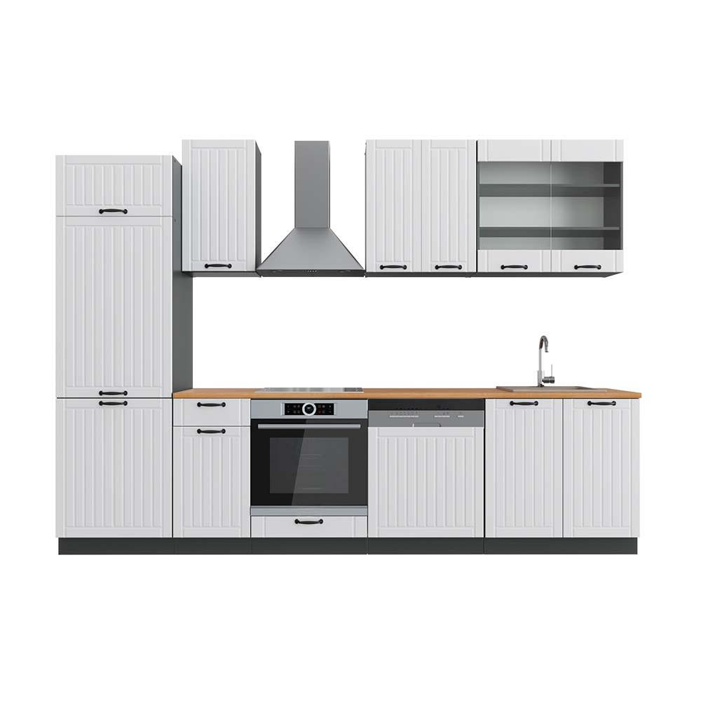 Vicco KUCHYŇSKÝ KOUT Fame-Line Bílý venkovský dům/antracit 300 cm , PD Dub
