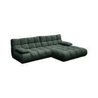 ECKSOFA VIVIEN Smaragdgrün Cord - Smaragdgrün/Schwarz, Kunststoff/Textil (290/178cm) - KAWOLA