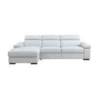 ECKSOFA Plutone Echtleder Weiß - Weiß, Leder/Metall (286/165cm)