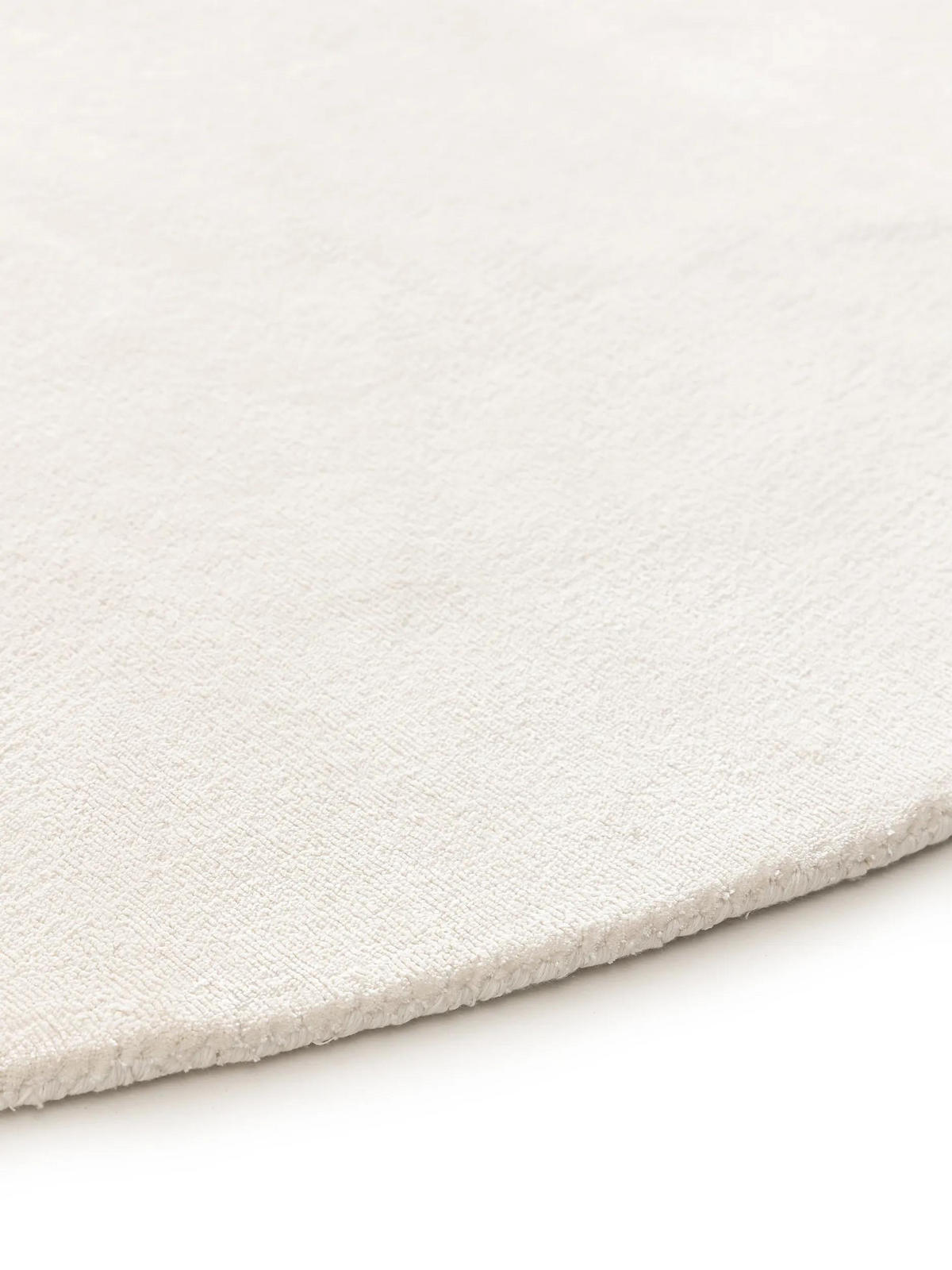 VISKOSETEPPICH rund Nela Ivory ø 200 cm rund - Creme, Textil (200/200cm) - benuta Pure