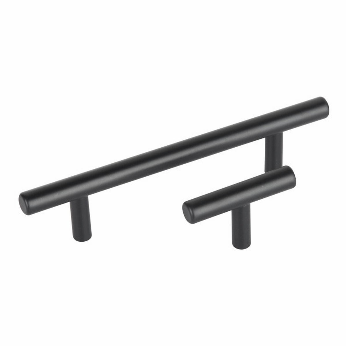 MÖBELGRIFF Schwarz 2er-Set 64 mm Edelstahl - Schwarz, Metall (3.7/1.5/18cm)