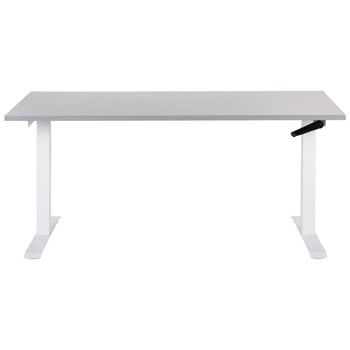 SCHREIBTISCH grauweiß 160/72 cm manuell höhenverstellbar Destin III - Weiß/Grau, Holz (72/160/74cm) - Beliani