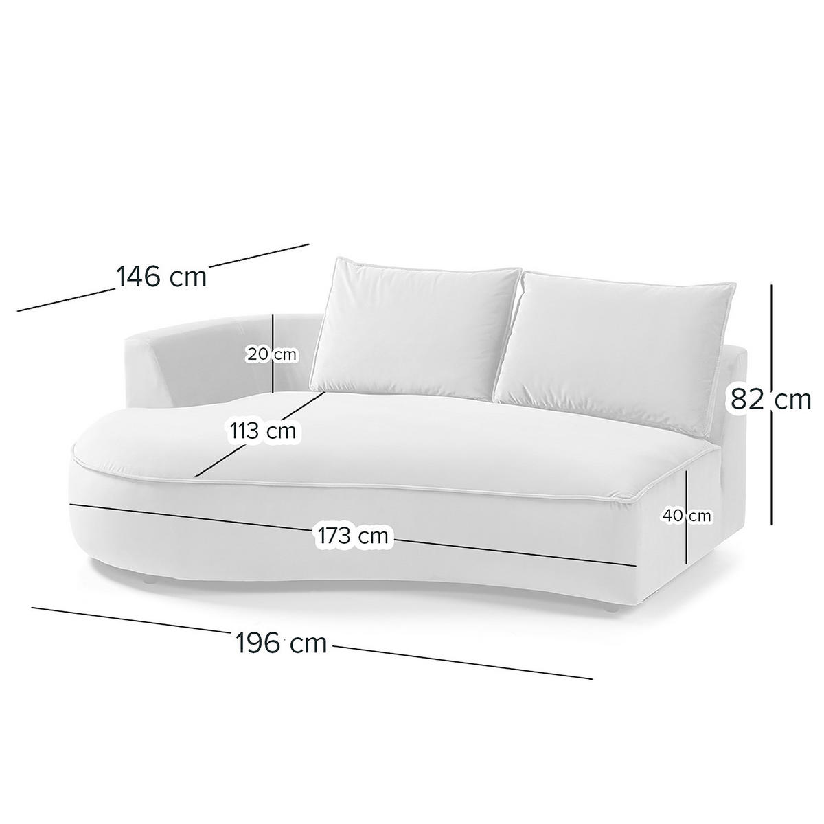 OTTOMANE - modular - Creme/Schwarz, Kunststoff/Textil (196/82/146cm) - home24