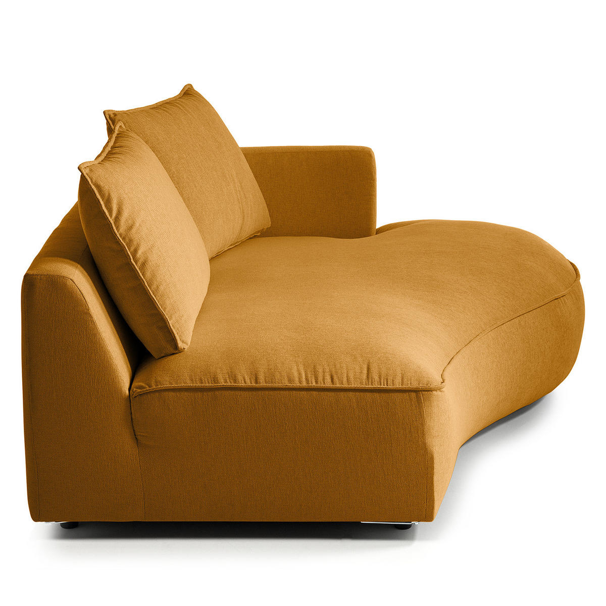 OTTOMANE - modular - Schwarz/Orange, Kunststoff/Textil (196/82/146cm) - home24