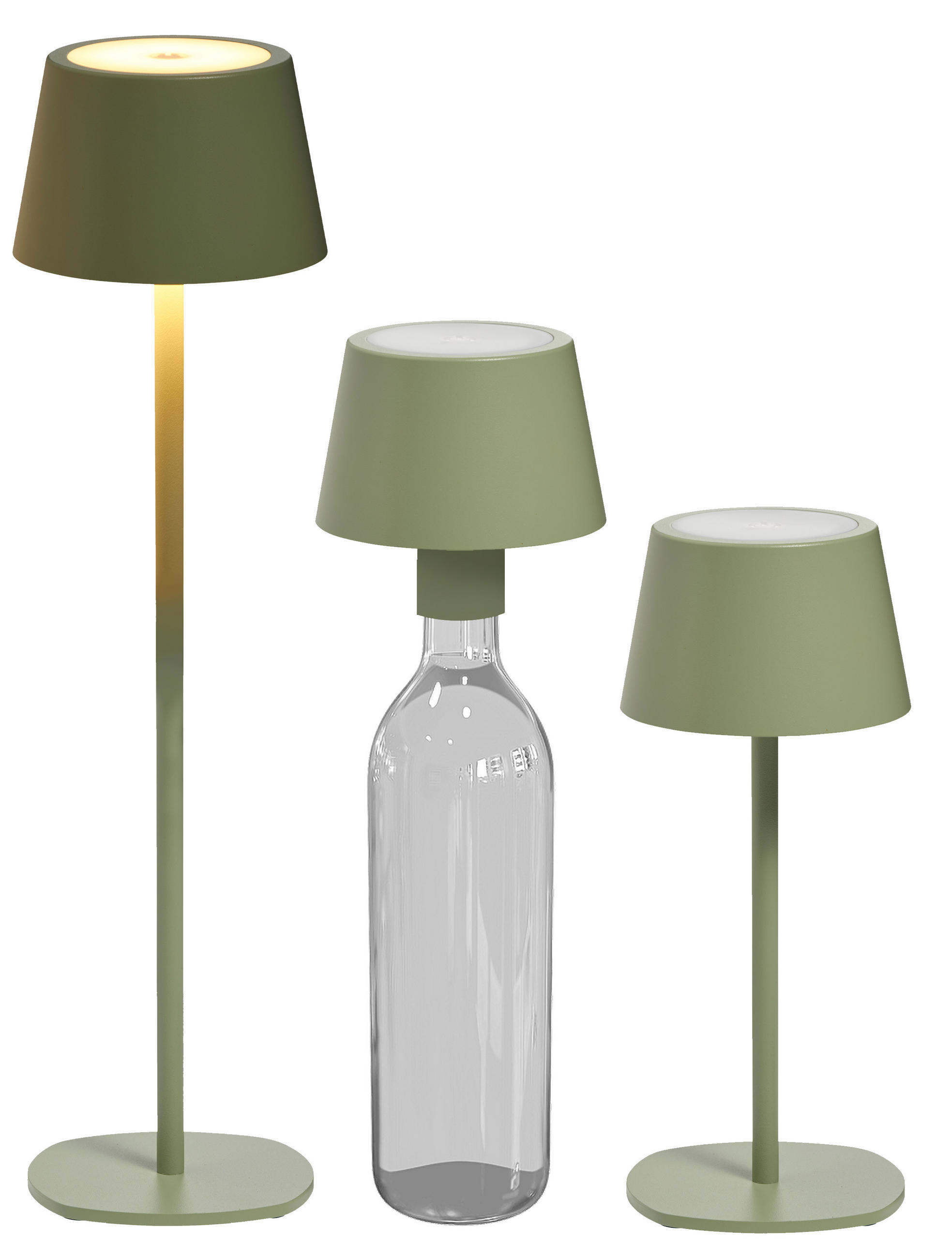 LED Tischlampe 3 in 1 Mintgrün max. 45cm hoch 2er-Set - Mintgrün, Metall (11/11/45cm) - Northpoint