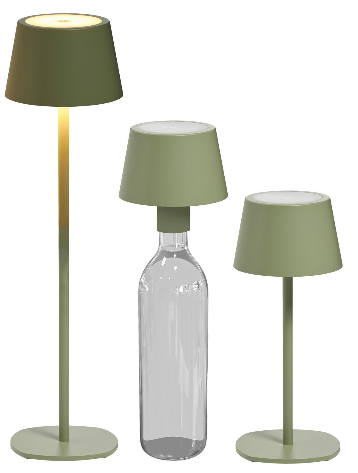 LED Tischlampe 3 in 1 Mintgrün max. 45cm hoch 2er-Set - Mintgrün, Metall (11/11/45cm) - Northpoint