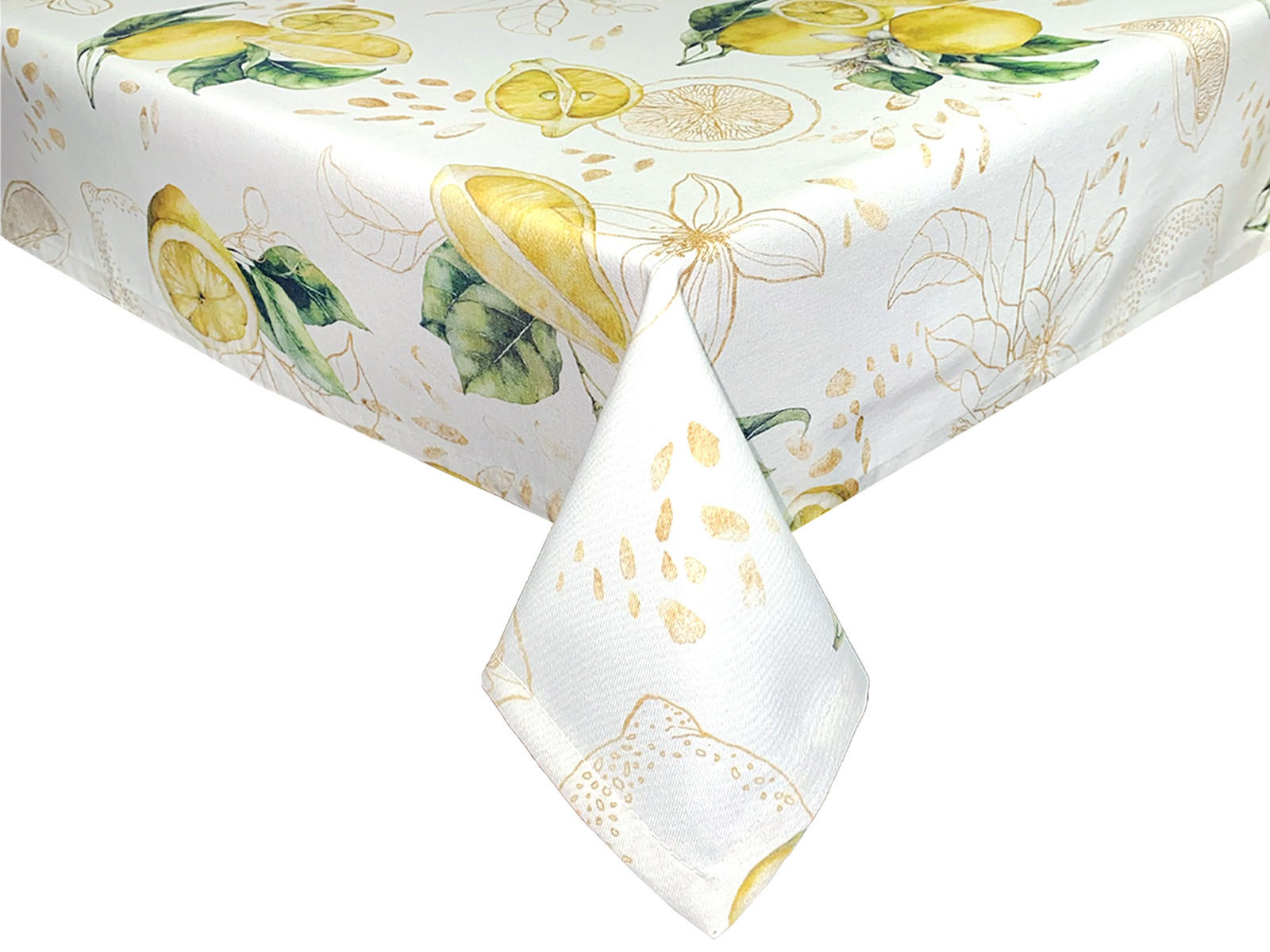 TISCHDECKE Italy Design Zitronen 130/220 cm - Ecru/Gelb, Textil (130/220cm) - beties Heimtextil