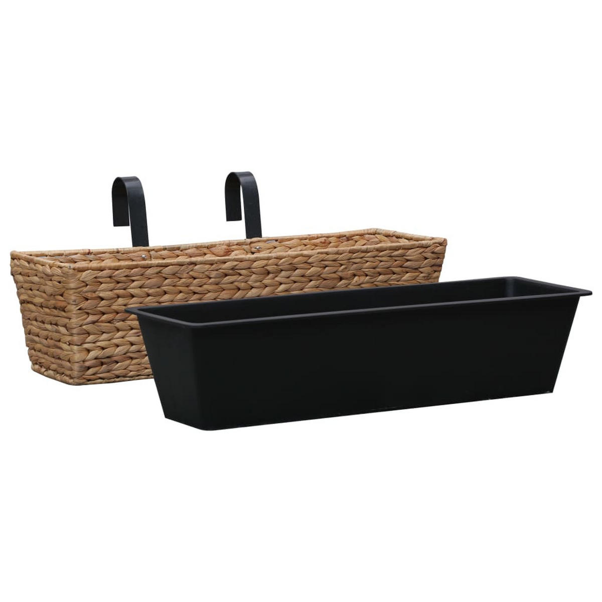 BLUMENKASTEN 2er set Wasserhyazinthe - Braun, Naturmaterialen (60/18/20cm) - vidaXL