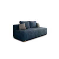 SCHLAFSOFA - Polstersofa aus Bouclé - Dunkelblau (Arena 22 + Arena 17 Kissen) - Hellgrau/Dunkelblau, Holzwerkstoff (200/90/100cm) - Möblo