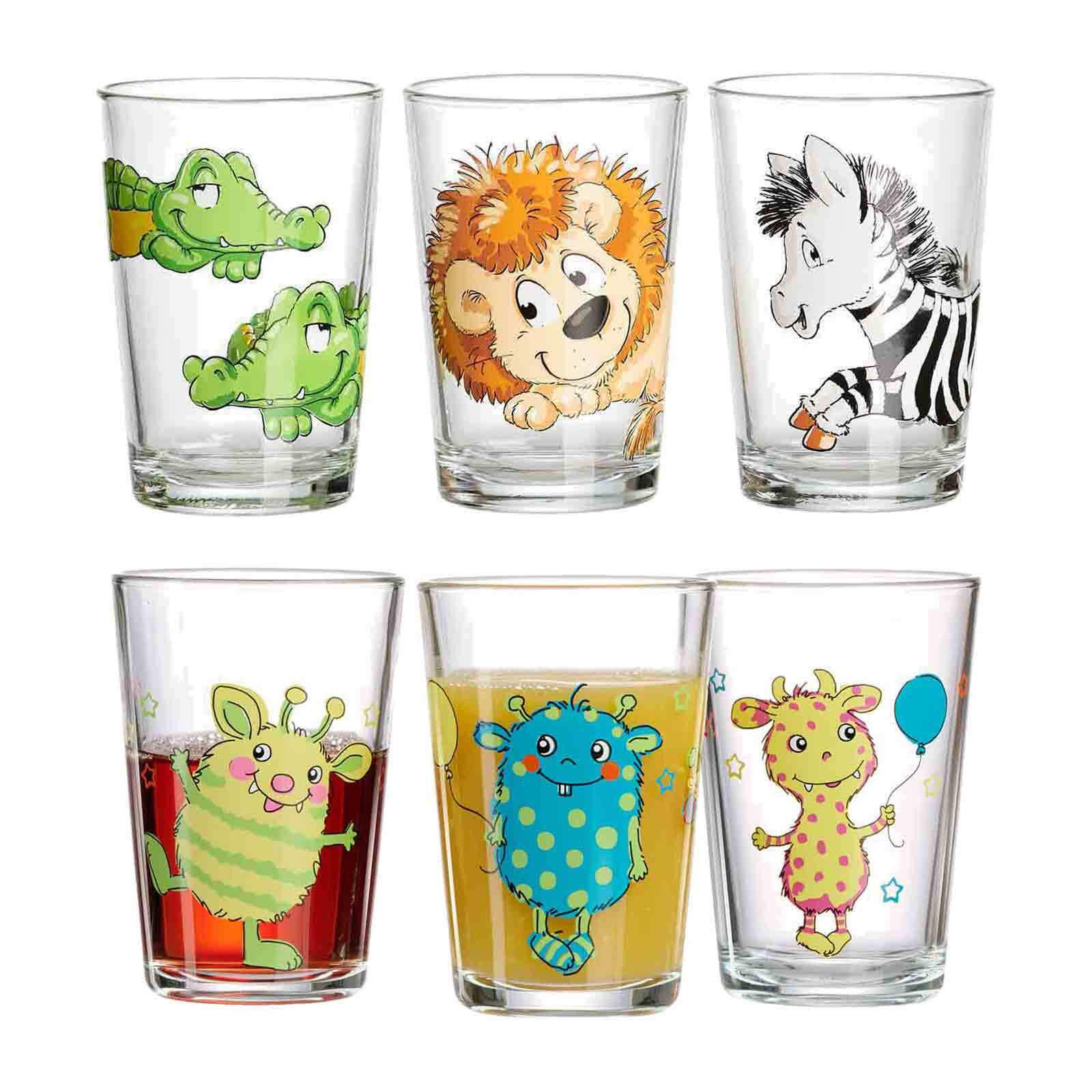 KINDERGLÄSER Happy Zoo Monsterchen bunt 205 ml 6er Set - Multicolor, Glas (0.205L) - Ritzenhoff Breker