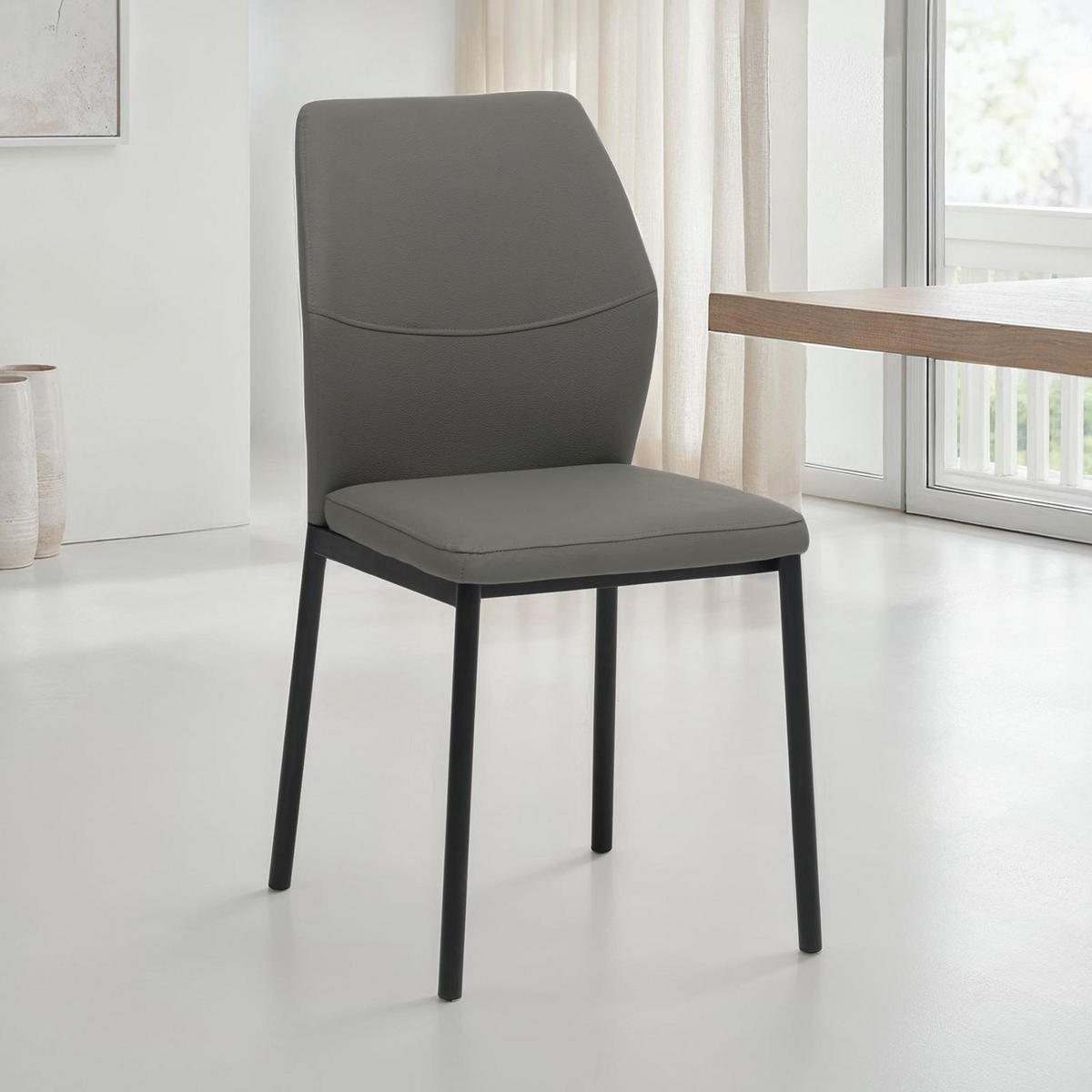 ESSZIMMERSTÜHLE GINOVA 4er-Set grau - Grau, Textil (41/87/54cm) - IDIMEX