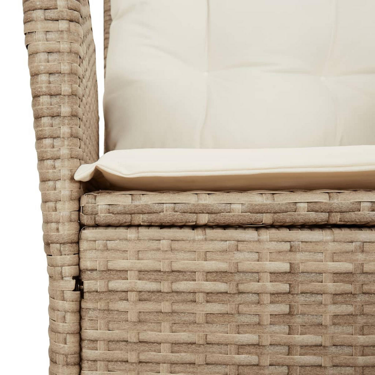 GARTEN-ESSGRUPPE 9Er Set Mit Kissen Beige Poly Rattan - Beige, Kunststoff - vidaXL