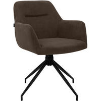 ESSZIMMERSTUHL Cord Dunkelbraun - Dunkelbraun/Schwarz, Textil/Metall (58/85/60cm) - CLP