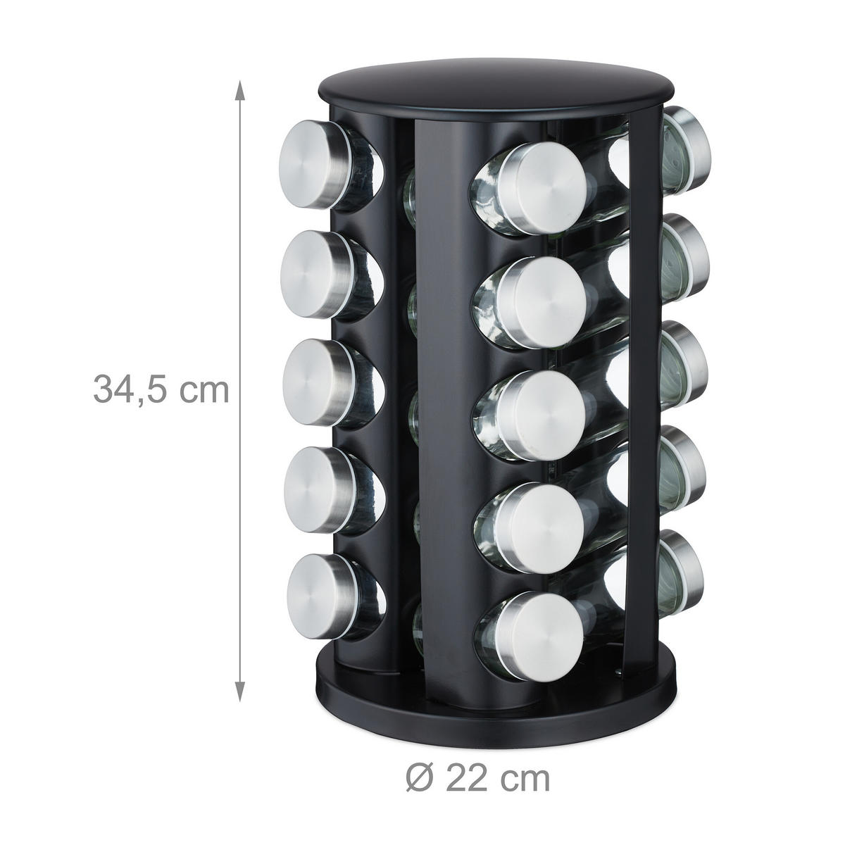 GEWÜRZKARUSSELL - Multicolor, Glas/Kunststoff (22/34.5/22cm) - Relaxdays