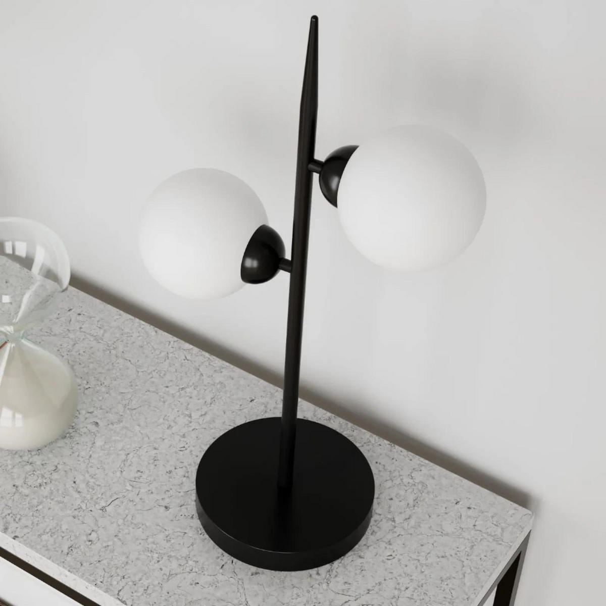 TISCHLAMPE Punto - Schwarz/Weiß, Metall (31.5/31.5/55cm) - By Rydens