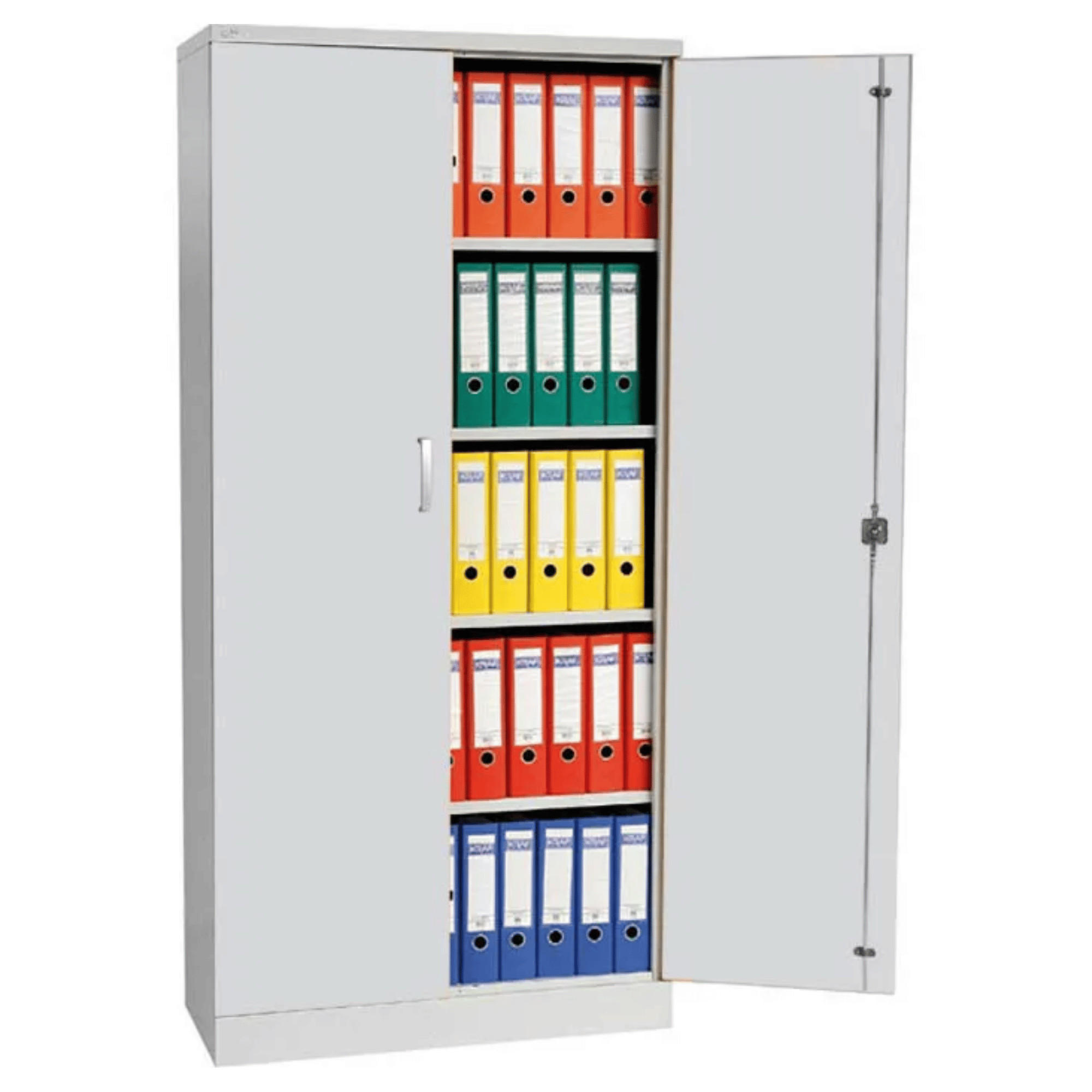 AKTENSCHRANK Beetle 4 Fachböden 195x92x42 cm Silber & Weiß - Weiß, Metall (92/195/42cm)