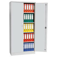 AKTENSCHRANK Beetle 4 Fachböden 195x92x42 cm Silber & Weiß - Weiß, Metall (92/195/42cm)