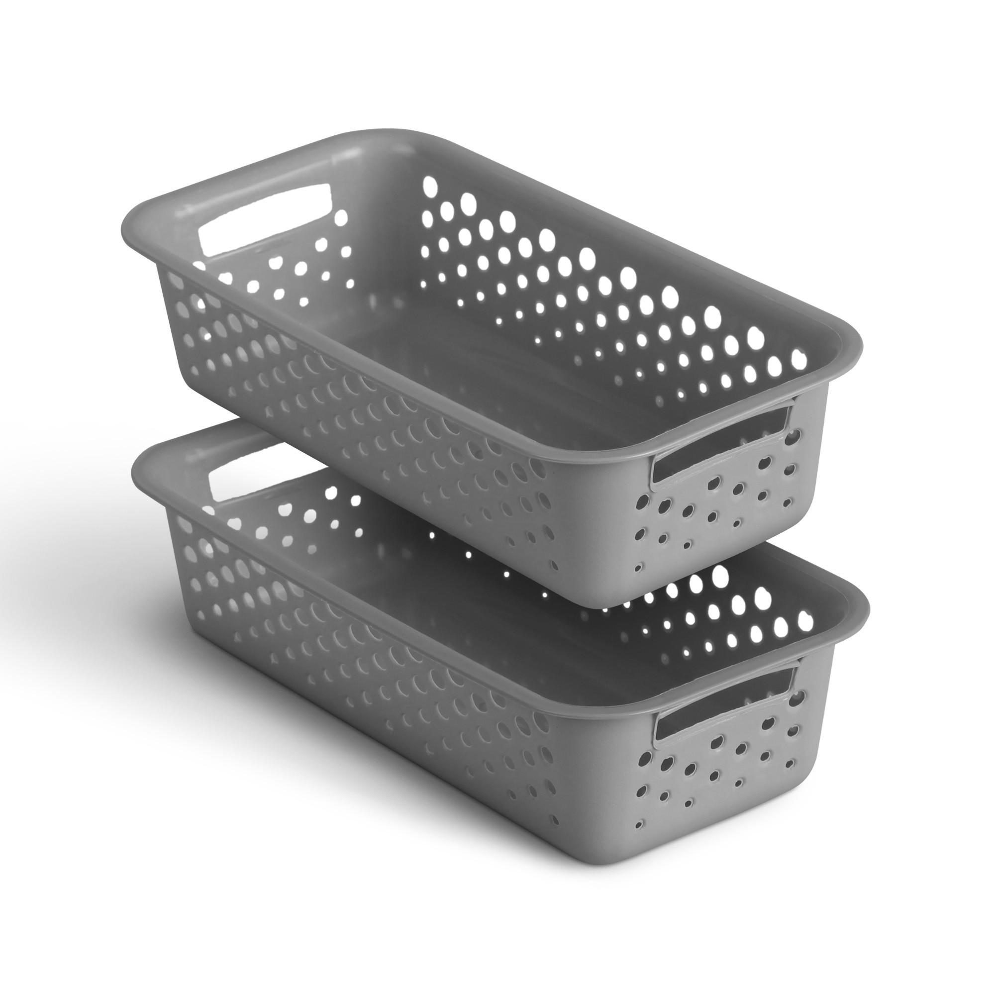 AUFBEWAHRUNGSKORB Anthrazit 20x10x5 cm - 2er Pack - Anthrazit, Kunststoff (10/5/20cm) - ProHome