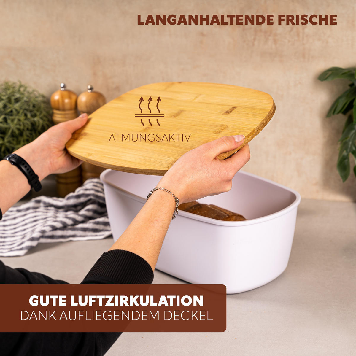 BROTKASTEN, weiß - Weiß, Kunststoff (22.5/13.5/37cm) - bremermann