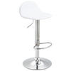 BARHOCKER Lederlook weiß - Chromfarben/Walnussfarben, Textil/Metall (39/73/41cm) - CLP