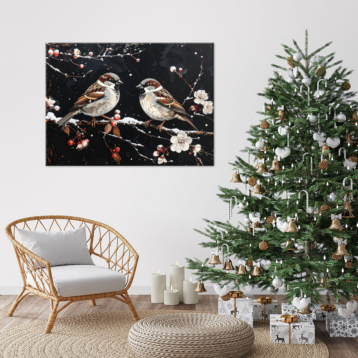 LEINWANDBILD Weihnachten 60x40cm - Schwarz, Textil (60/40cm) - Feeby