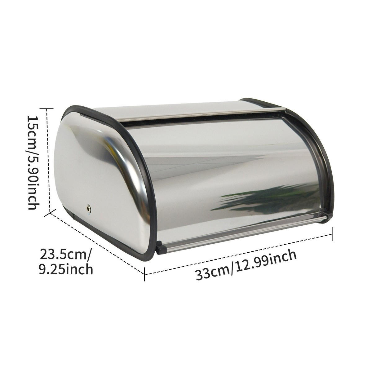 BROTKASTEN 33/23.5/15 cm Weiß - Silberfarben, Metall (23.5/15/33cm) - Authentics