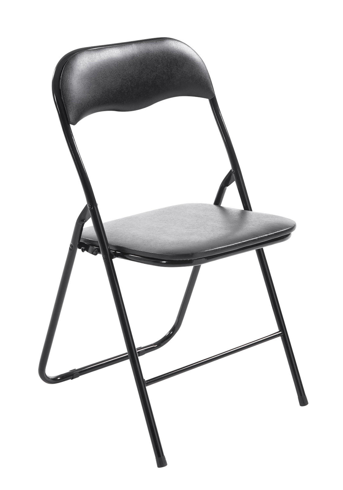BESUCHERSTUHL Lederlook schwarz/schwarz - Schwarz, Textil/Metall (45/78/45cm) - CLP