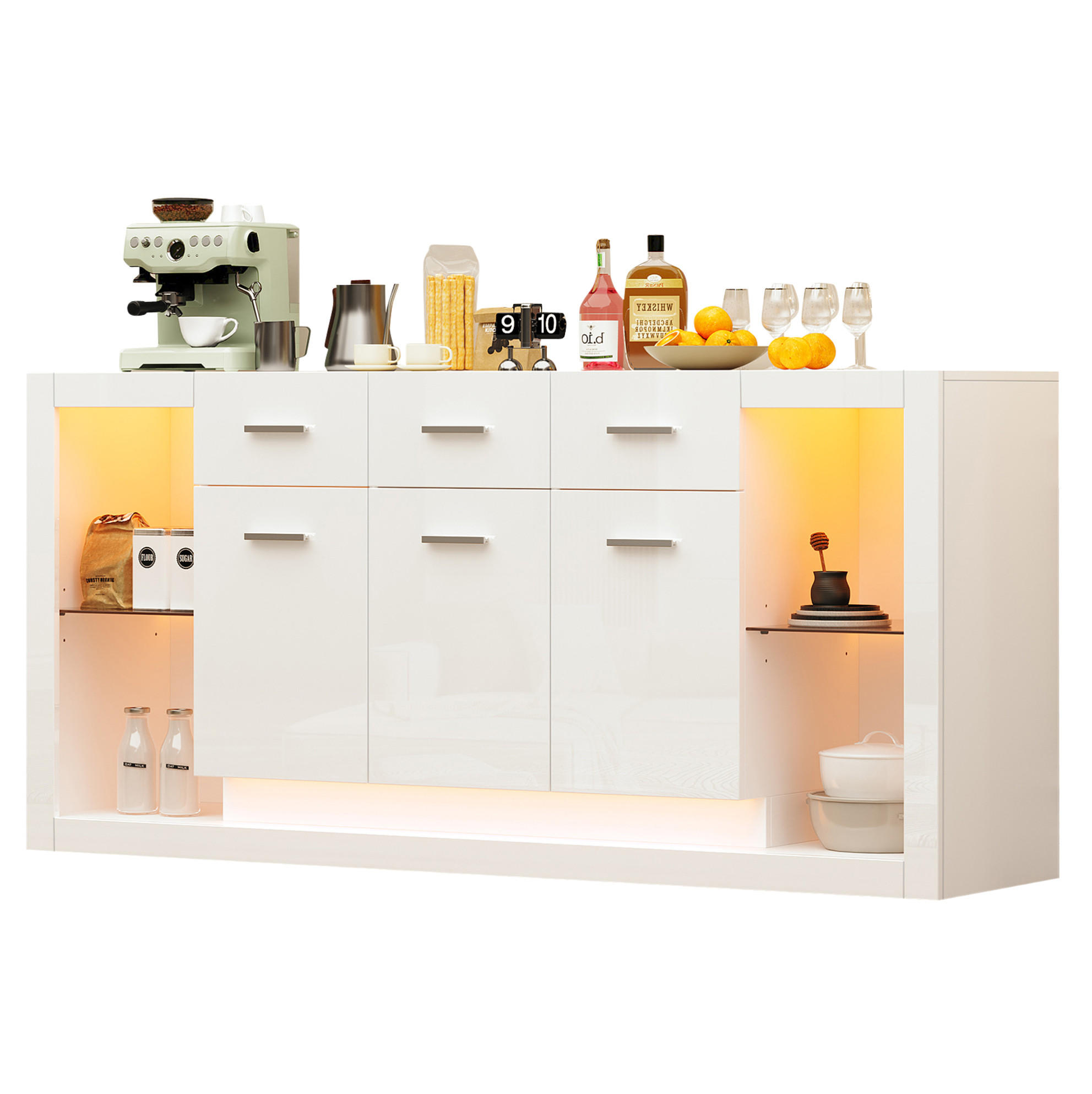 Redom Sideboard Weiß 160x75x40 cm