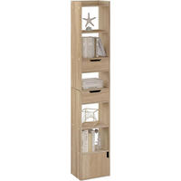 BÜCHERREGAL mit 6 Ablagen, aus Holzwerkstoff, Helle Eiche - Eichefarben, Holzwerkstoff (33/181/24cm) - Woltu