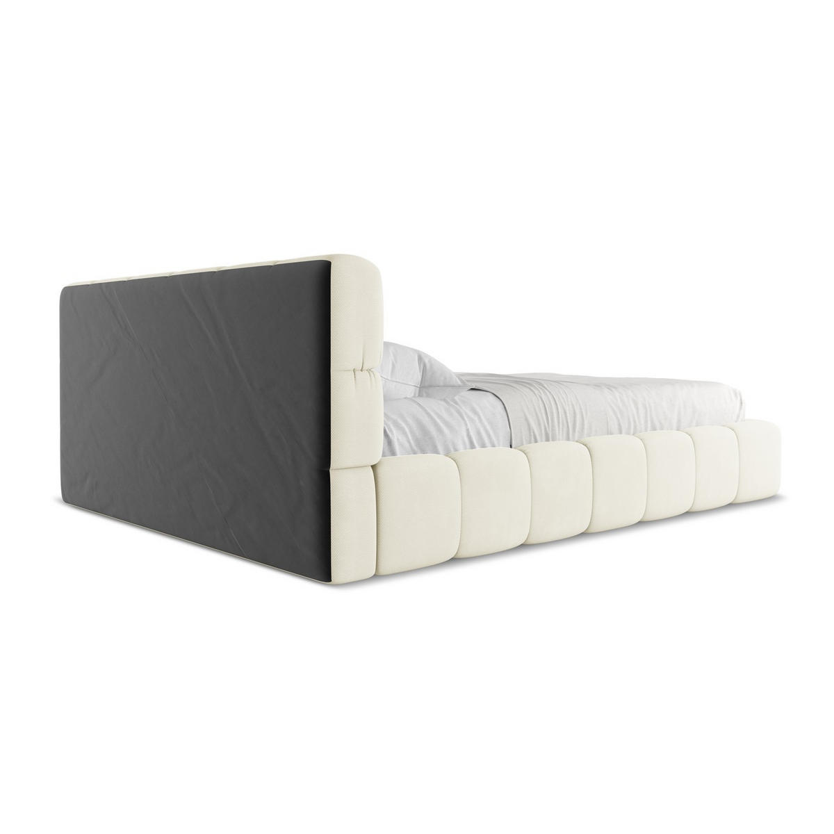 POLSTERBETT mit Bettkasten und Lattenrost 180x228 Beige - Beige/Schwarz, Kunststoff/Textil (160/200cm) - LaMiaSofa