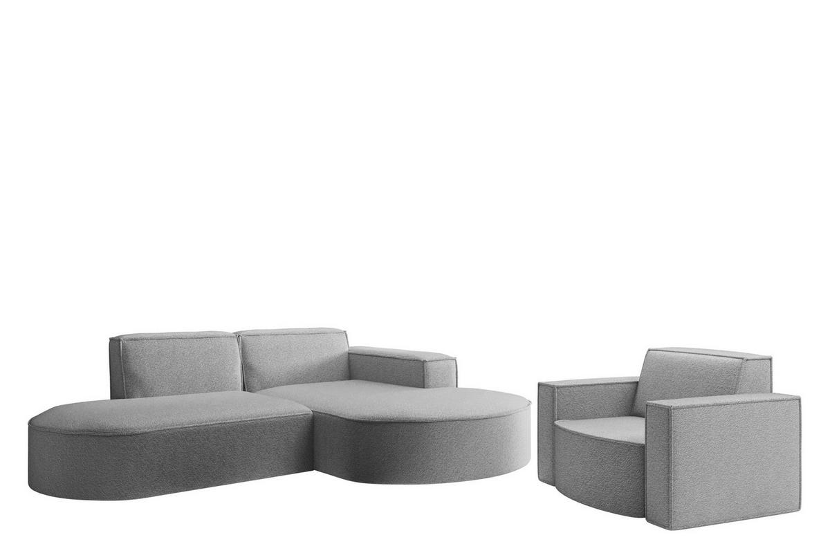 SOFASET Palma Ecksofa Sessel Ascot - Taupe, Holzwerkstoff/Textil (236/78/165cm) - Fun Möbel
