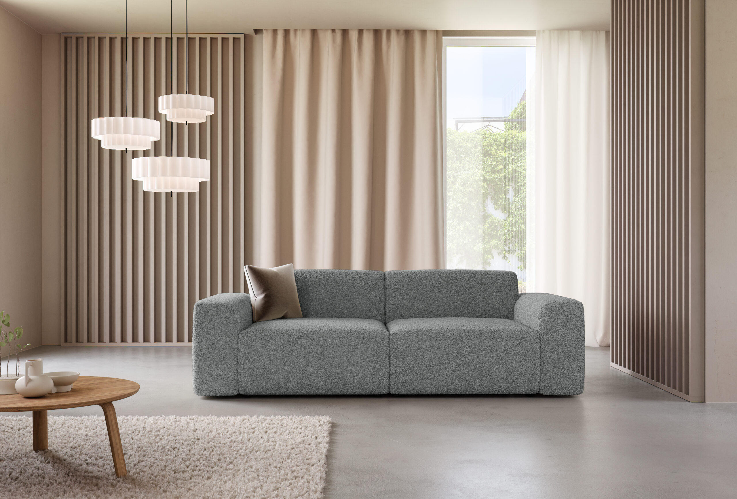 SOFA Modular Premium Grau - Schwarz/Grau, Holz/Holzwerkstoff (240/70/104cm) - Furnisell