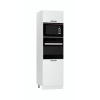 MIKROWELLENUMBAUSCHRANK D60PK MVP/L - KENDRO - Stilvolles Küchenelement - Weiß, Holz/Metall (60/213.3/56cm) - ROYAL24_MARKT