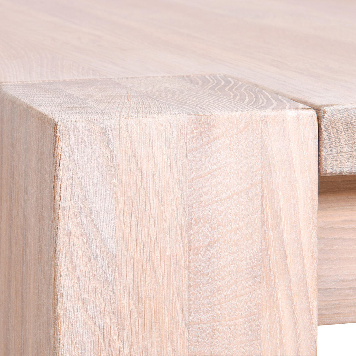 ESSTISCH - Eiche massiv - Eichefarben, Holz (145/45/39cm) - home24